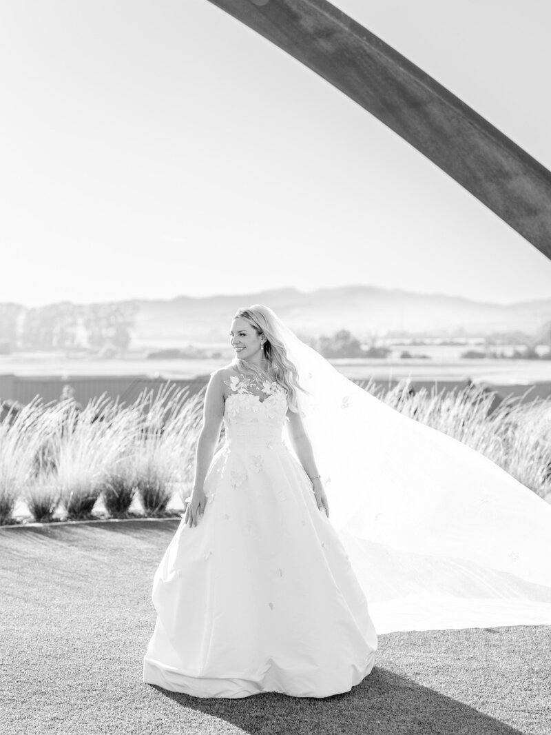 a bride in a white gown
