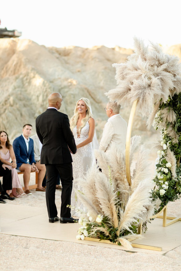 A couple exchanging vows