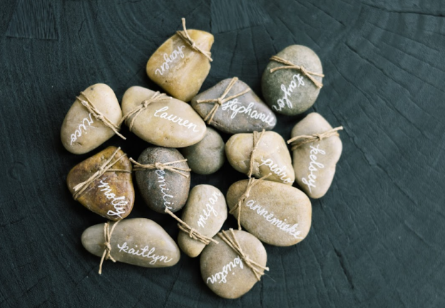 Names written on rocks
