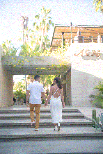 A couple at a private villa for their luxury wedding.