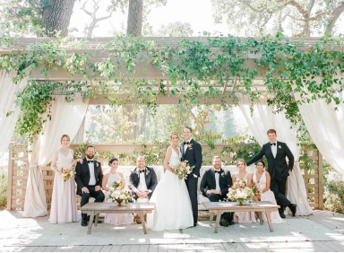 An ongoing luxury wedding ceremony