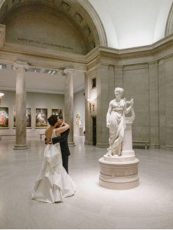 Bride and groom capturing a moment