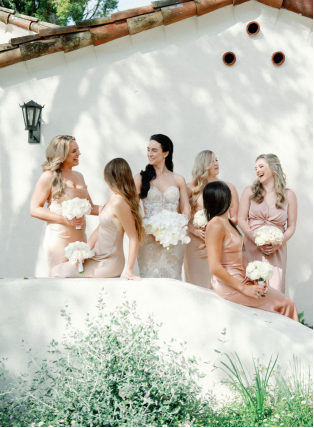 White floral setup on dining table