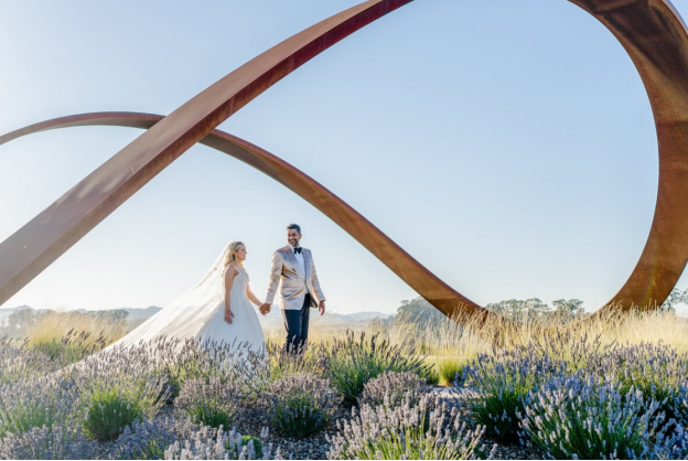 Couple on their wedding day  