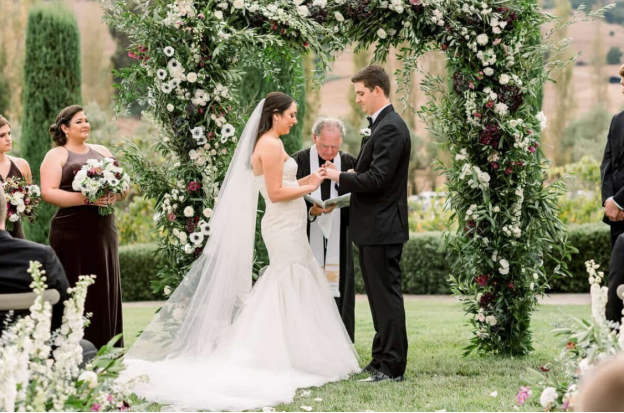 Couple on their wedding day  