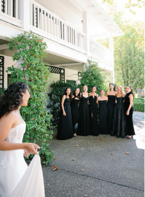 A bride with her bridesmaids