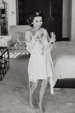 Bride getting ready for her wedding organized by a Boston full-service wedding planner.