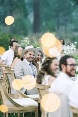 Wedding guests sitting at a table