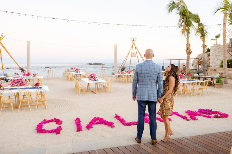 a couple by the beach