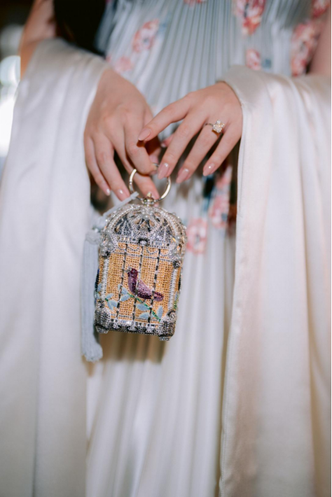 a bride in her wedding gown.