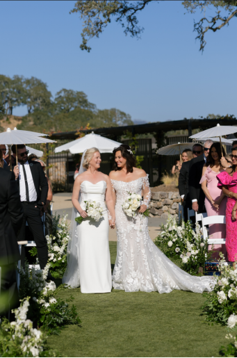 brides walking down the aisle