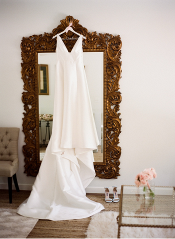 a beautiful white wedding dress