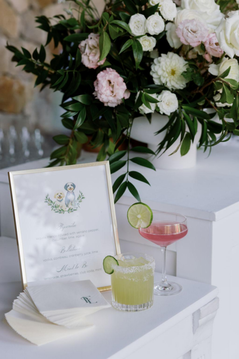 Two drink options at a wedding